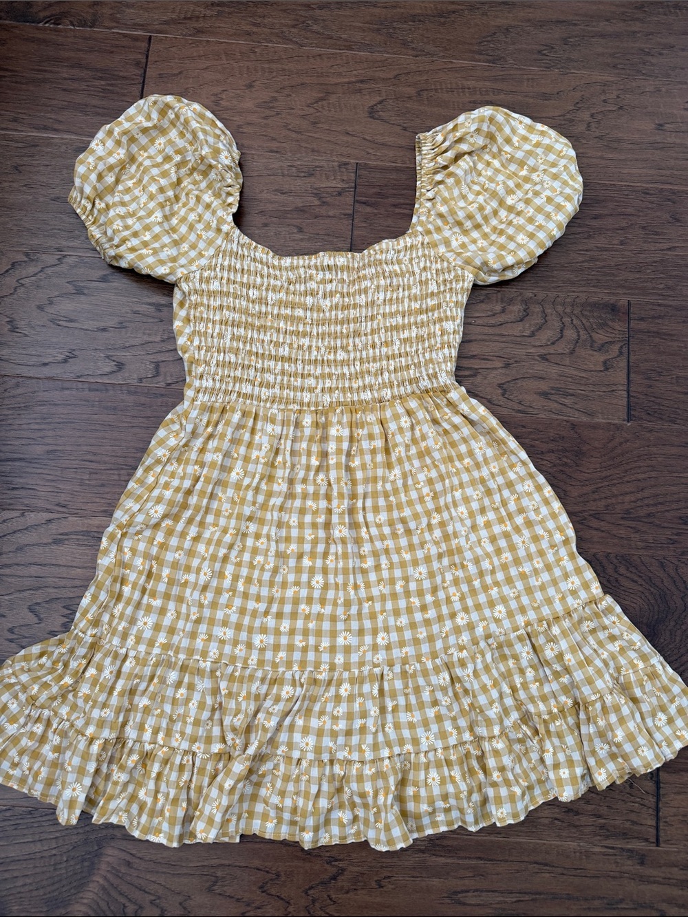Petal + Pup Yellow Gingham & Daisy Sz 8 Cottagecore Smocked Dress -M ✨ - Picture 10 of 10